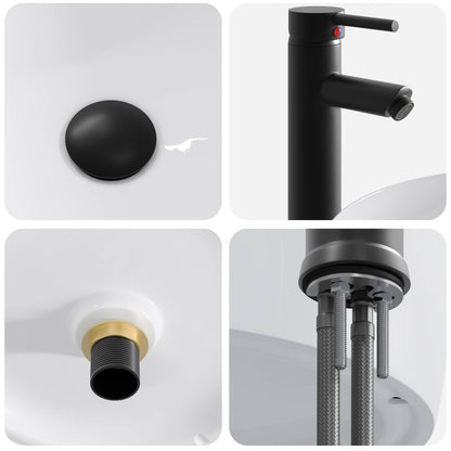 Bathroom Wash Basin Matte Black 38.5 x 38.5 x 16 cm Metal