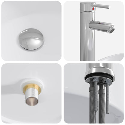 Bathroom Wash Basin Chrome 40.5 x 40.5 x 15.5 cm Metal