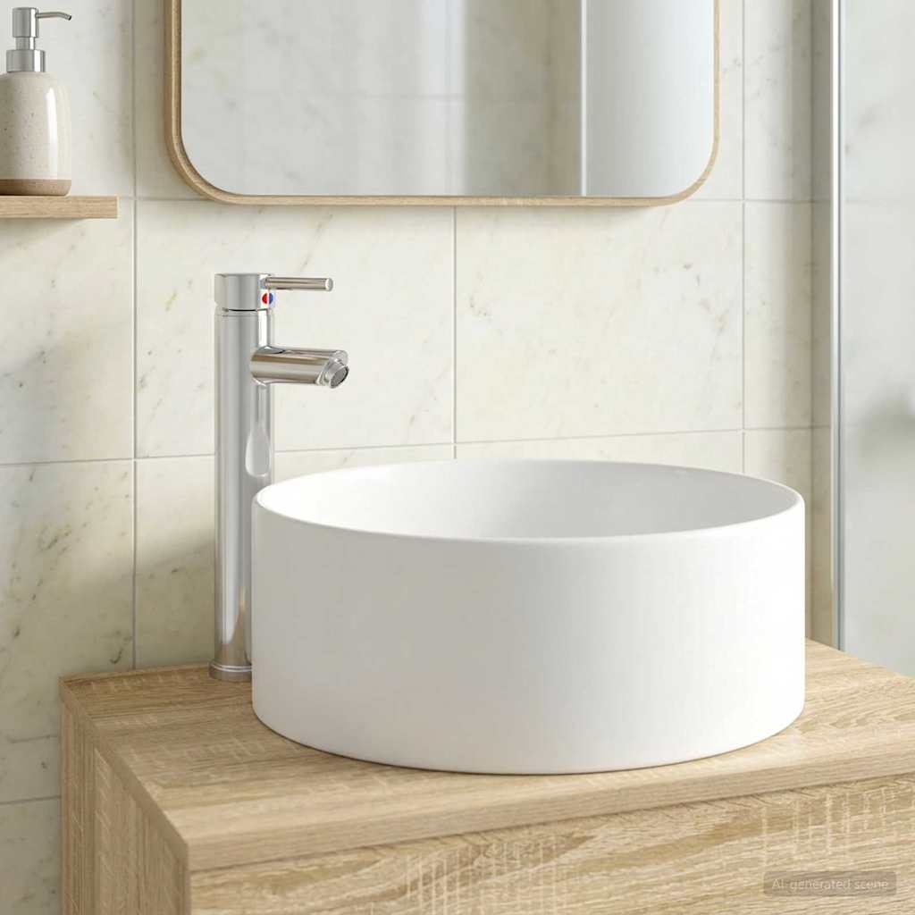 Bathroom Wash Basin Chrome 40.5 x 40.5 x 15.5 cm Metal