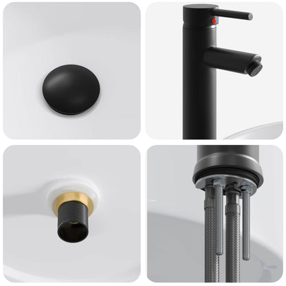 Bathroom Wash Basin Matte Black 40.5 x 40.5 x 15.5 cm Metal