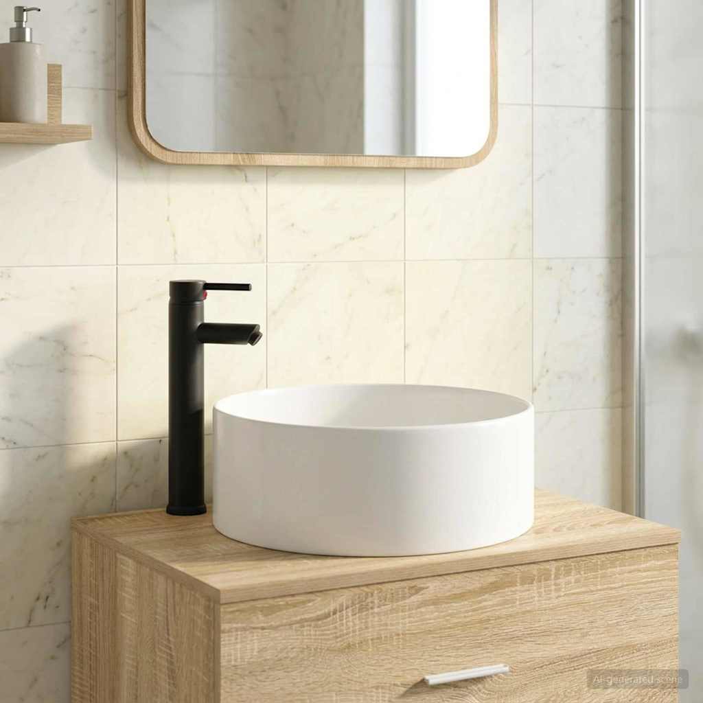 Bathroom Wash Basin Matte Black 40.5 x 40.5 x 15.5 cm Metal