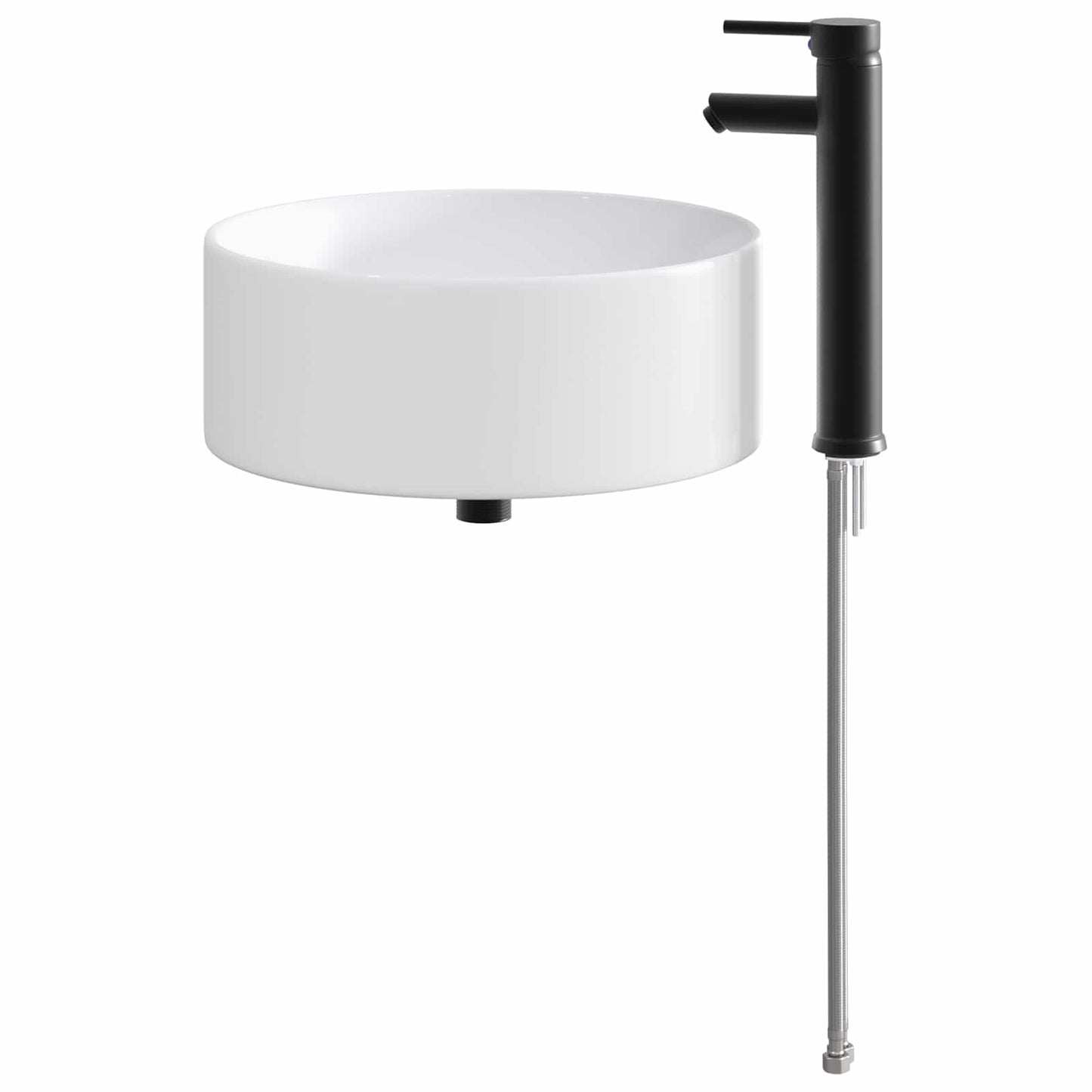 Bathroom Wash Basin Matte Black 40.5 x 40.5 x 15.5 cm Metal
