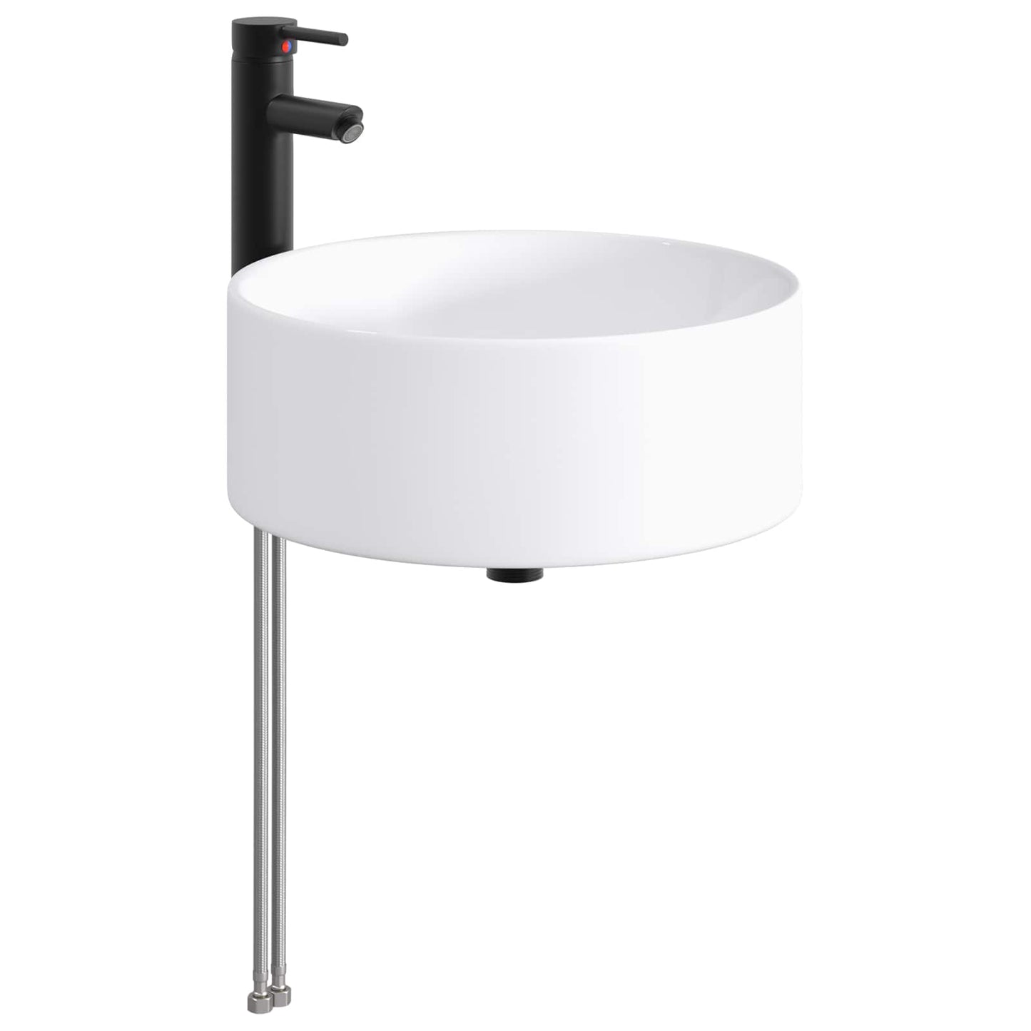 Bathroom Wash Basin Matte Black 40.5 x 40.5 x 15.5 cm Metal