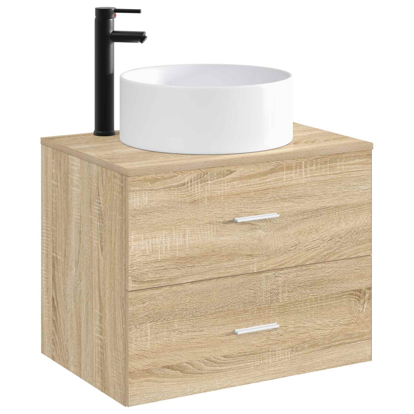 Bathroom Wash Basin Matte Black 40.5 x 40.5 x 15.5 cm Metal