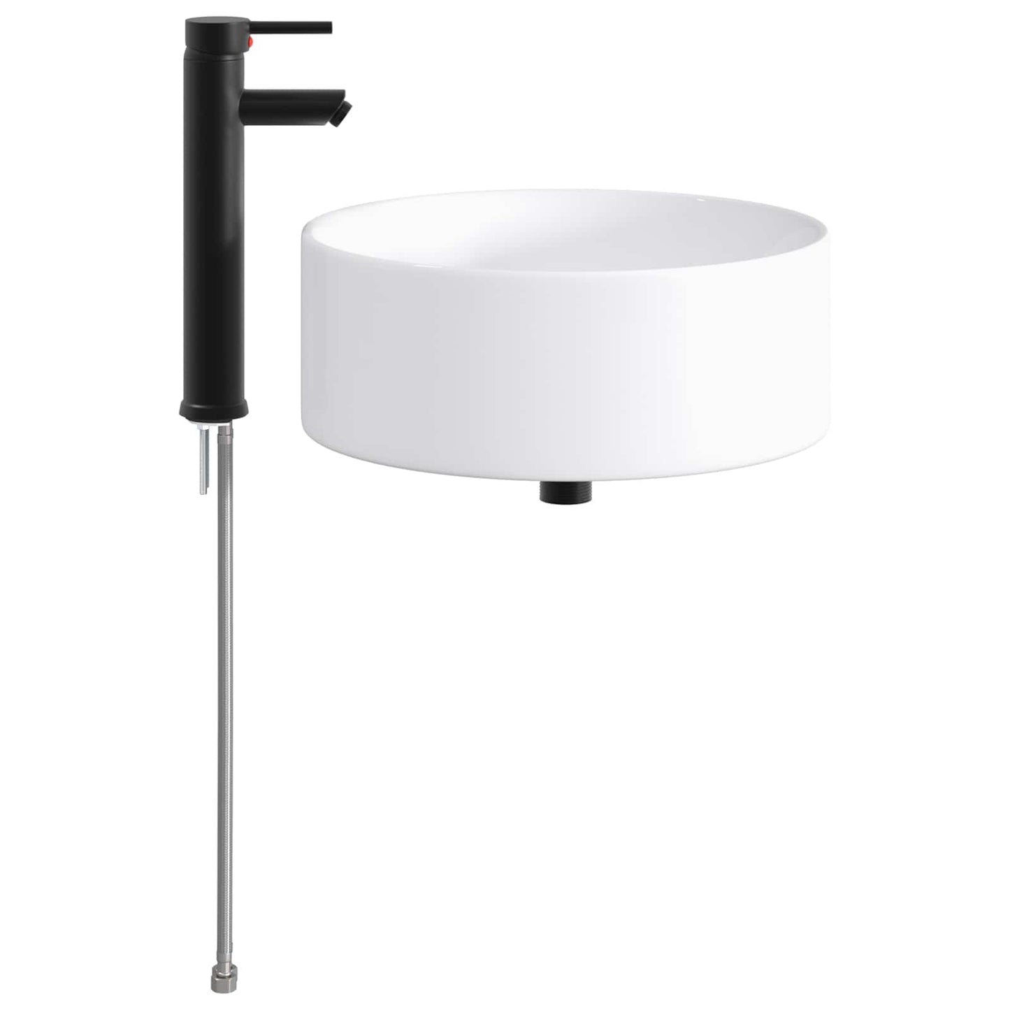Bathroom Wash Basin Matte Black 40.5 x 40.5 x 15.5 cm Metal