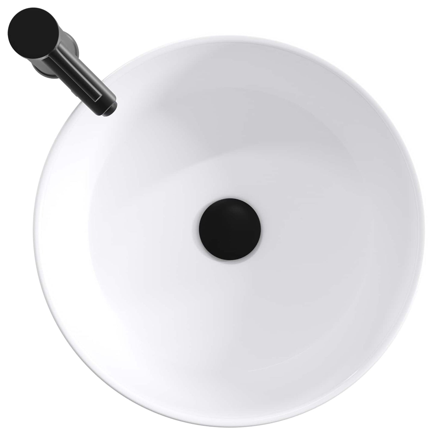 Bathroom Wash Basin Matte Black 40.5 x 40.5 x 15.5 cm Metal
