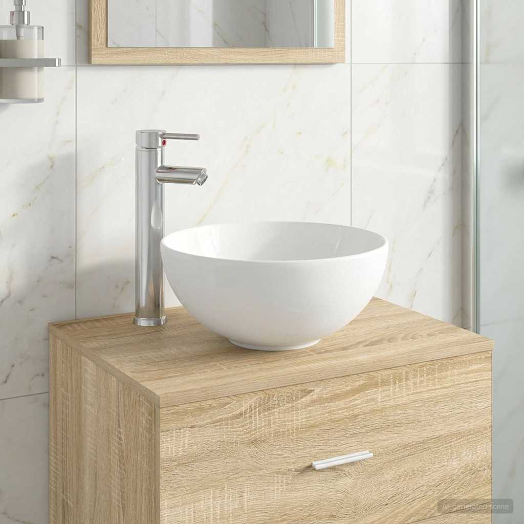 Bathroom Wash Basin Chrome 32 x 32 x 13 cm Metal
