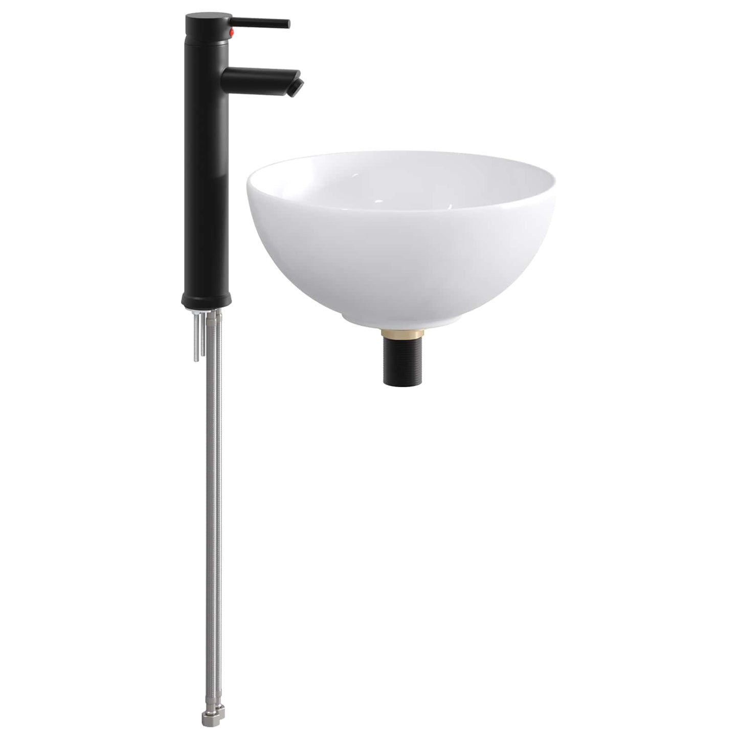 Bathroom Wash Basin Matte Black 32 x 32 x 13 cm Metal