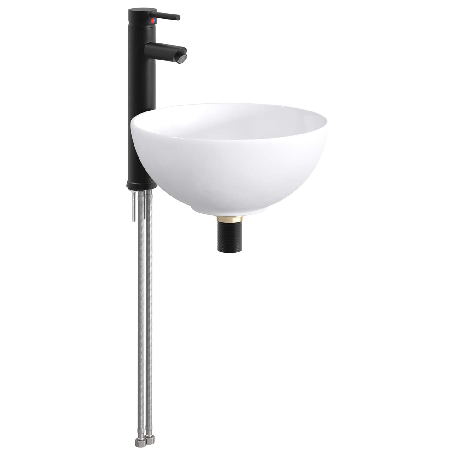 Bathroom Wash Basin Matte Black 32 x 32 x 13 cm Metal