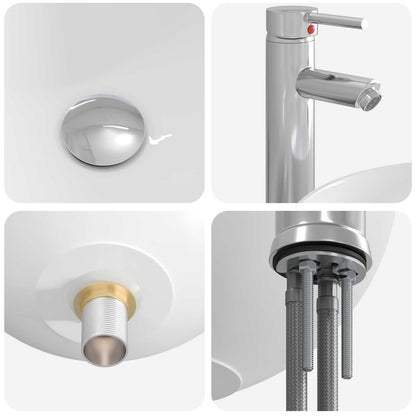 Bathroom Wash Basin Chrome 35.5 x 35.5 x 14.5 cm Metal
