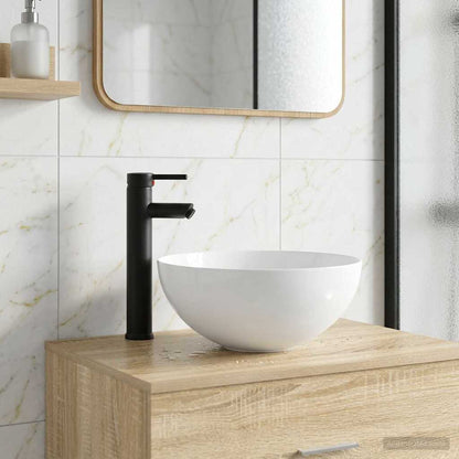 Bathroom Wash Basin Matte Black 35.5 x 35.5 x 14.5 cm Metal