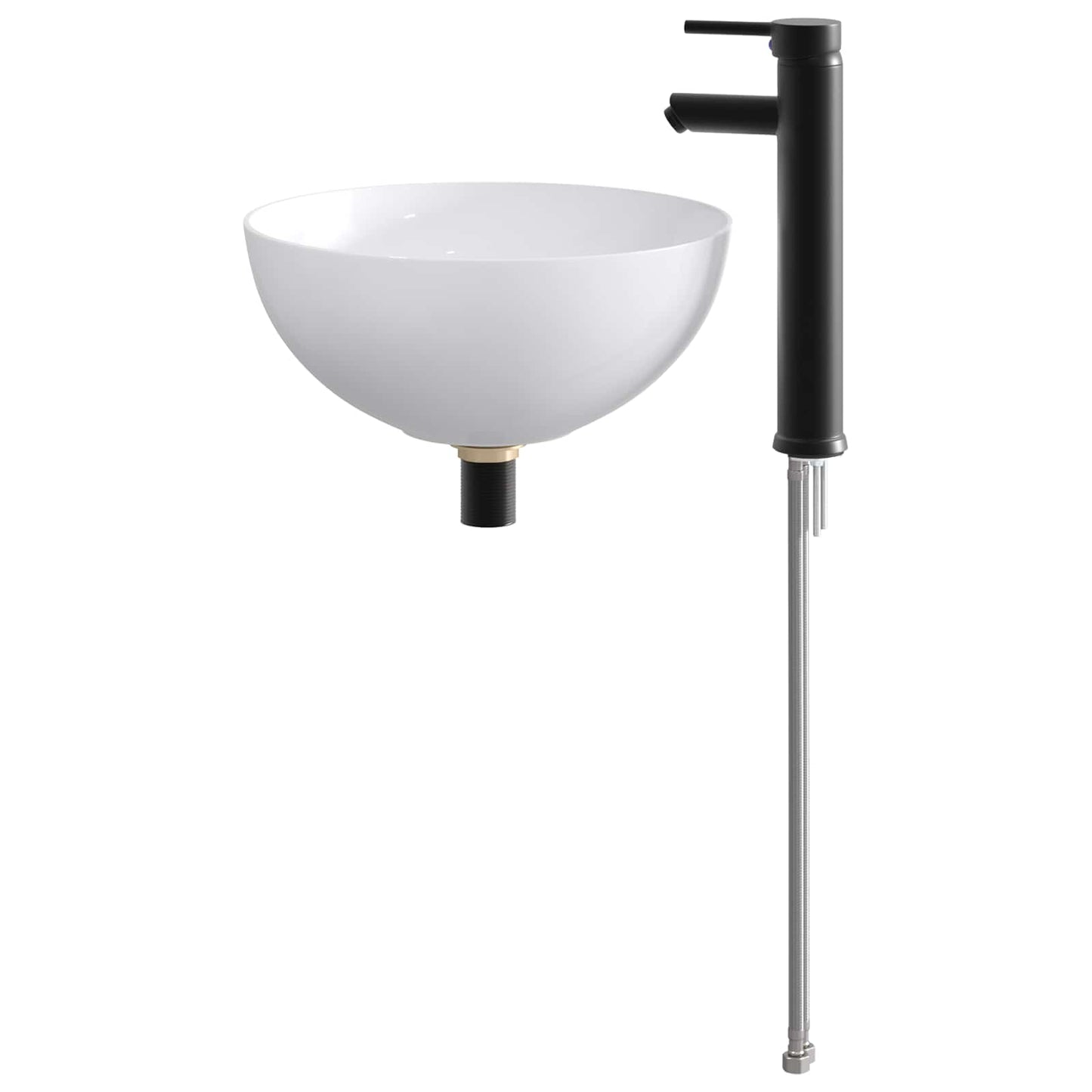 Bathroom Wash Basin Matte Black 35.5 x 35.5 x 14.5 cm Metal