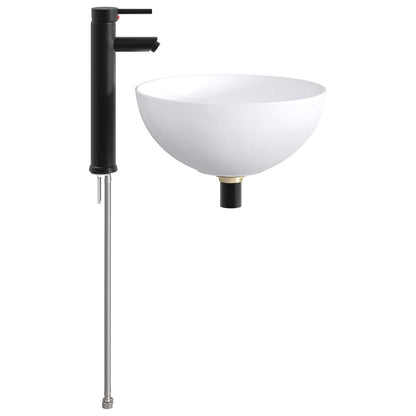 Bathroom Wash Basin Matte Black 35.5 x 35.5 x 14.5 cm Metal