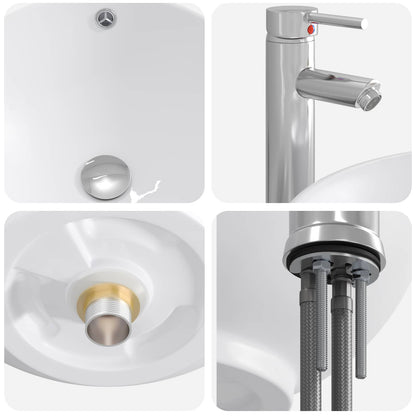 Bathroom Wash Basin Chrome 44 x 44 x 16 cm Metal