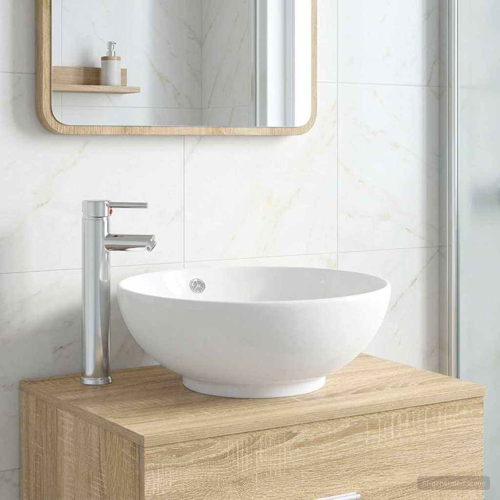 Bathroom Wash Basin Chrome 44 x 44 x 16 cm Metal