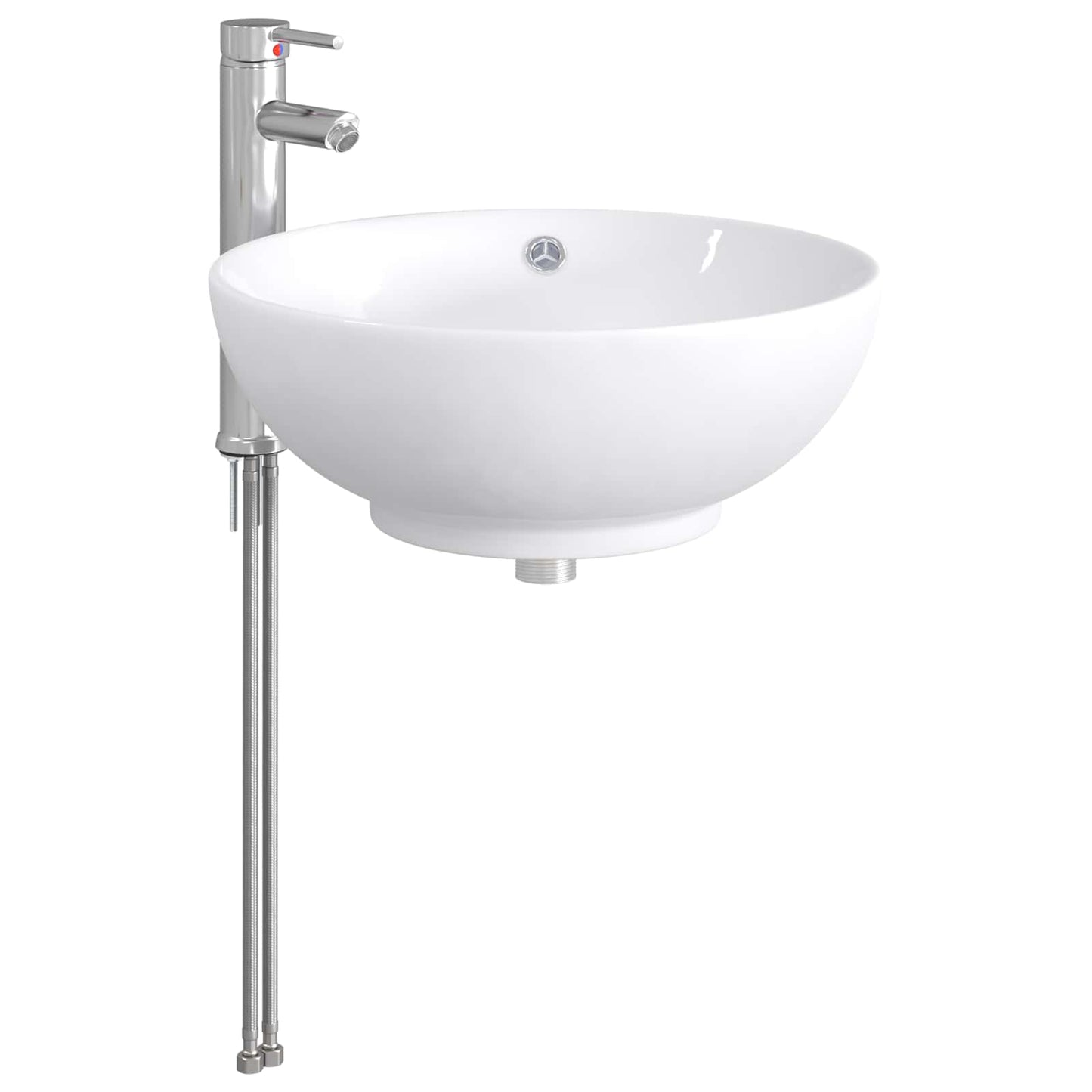 Bathroom Wash Basin Chrome 44 x 44 x 16 cm Metal