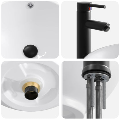 Bathroom Wash Basin Matte Black 44 x 44 x 16 cm Metal