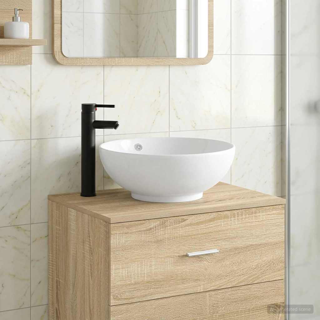 Bathroom Wash Basin Matte Black 44 x 44 x 16 cm Metal