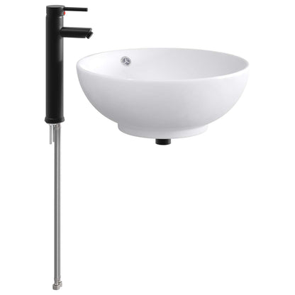 Bathroom Wash Basin Matte Black 44 x 44 x 16 cm Metal