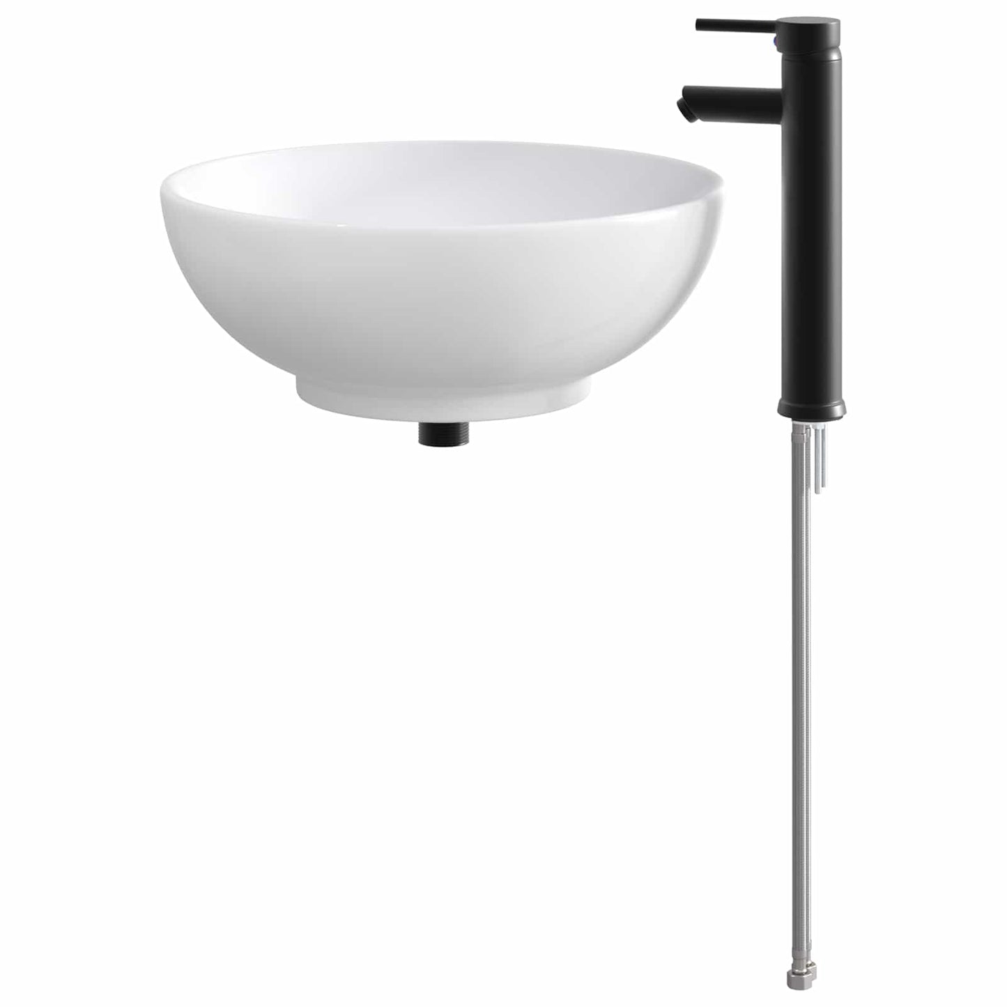 Bathroom Wash Basin Matte Black 44 x 44 x 16 cm Metal