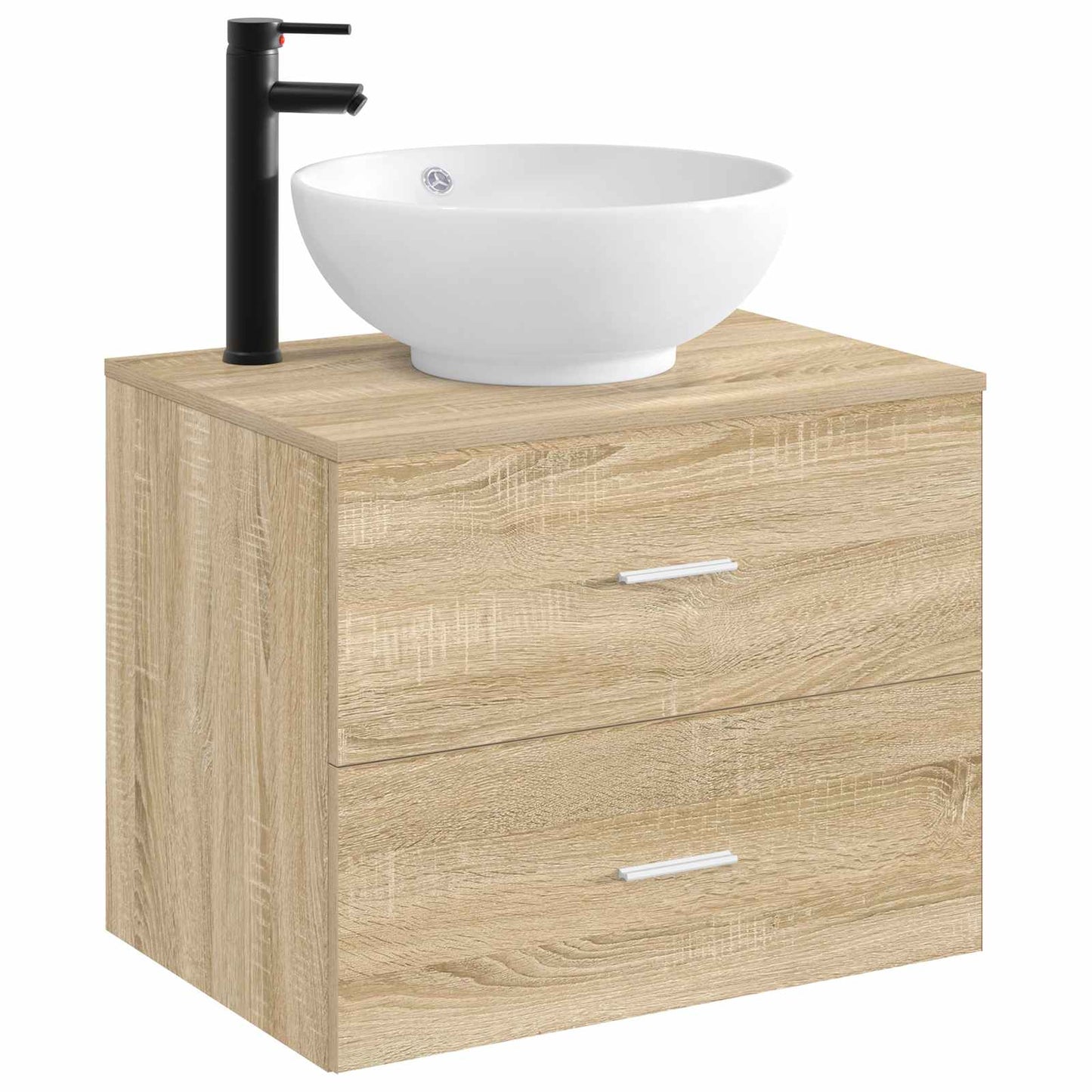 Bathroom Wash Basin Matte Black 44 x 44 x 16 cm Metal