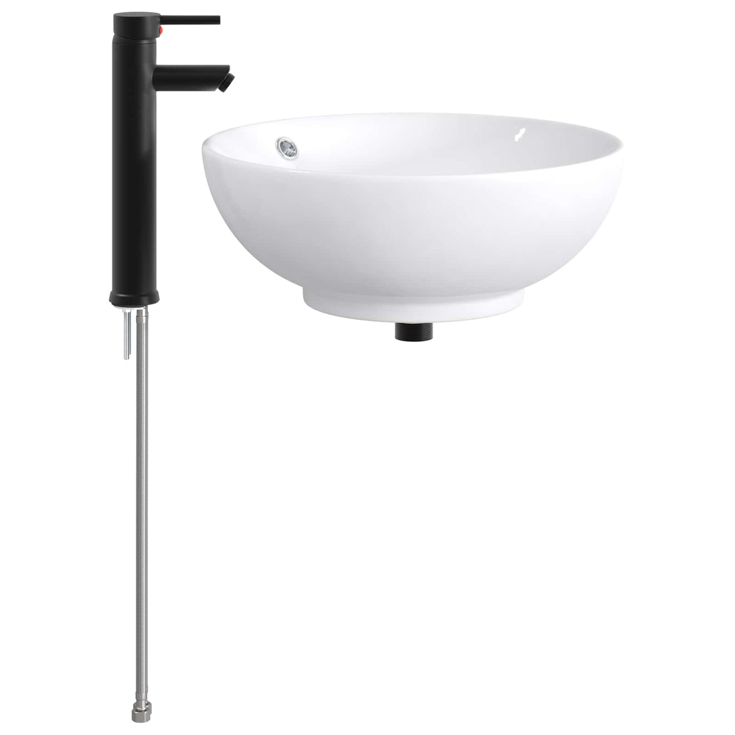 Bathroom Wash Basin Matte Black 44 x 44 x 16 cm Metal