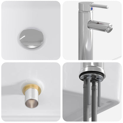 Bathroom Wash Basin Chrome 40.5 x 30.5 x 13 cm Metal