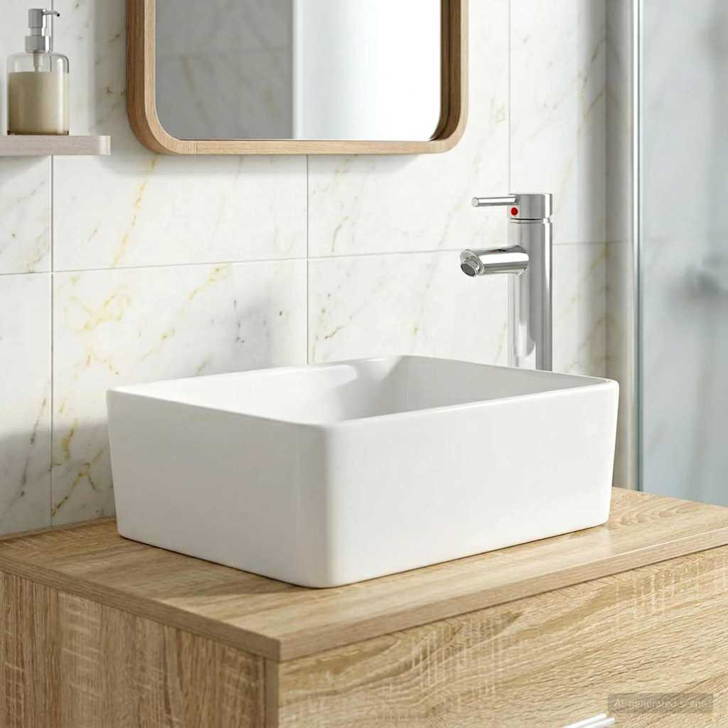 Bathroom Wash Basin Chrome 40.5 x 30.5 x 13 cm Metal