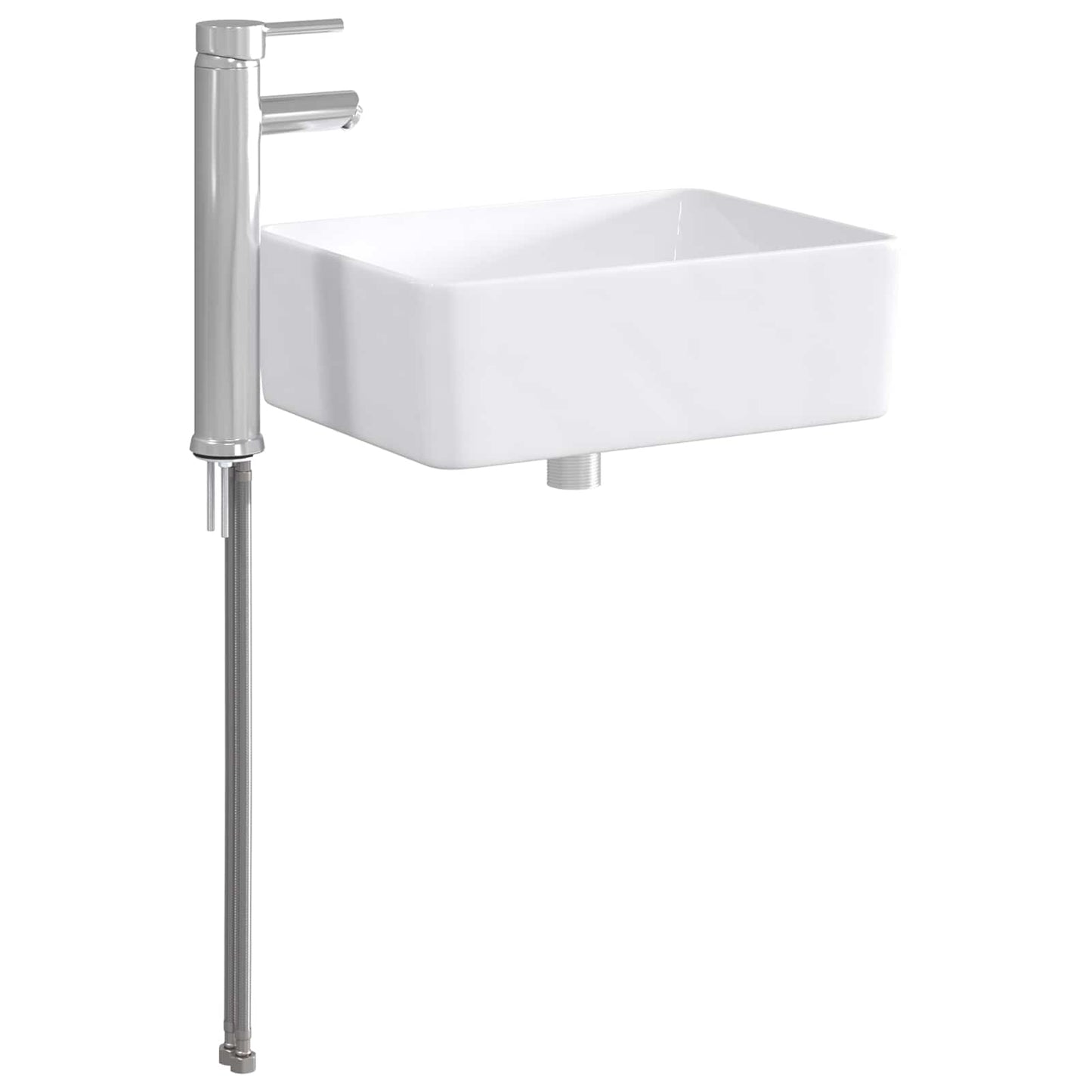 Bathroom Wash Basin Chrome 40.5 x 30.5 x 13 cm Metal