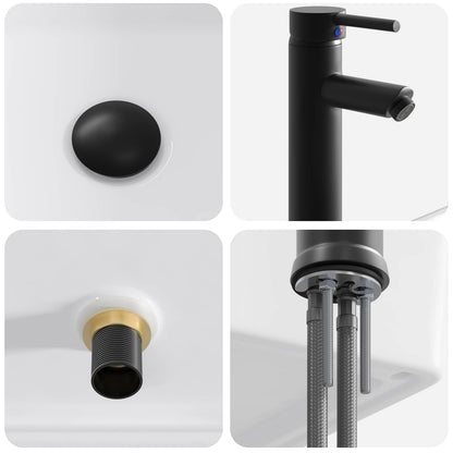Bathroom Wash Basin Matte Black 40.5 x 30.5 x 13 cm Metal