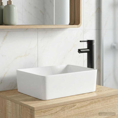 Bathroom Wash Basin Matte Black 40.5 x 30.5 x 13 cm Metal