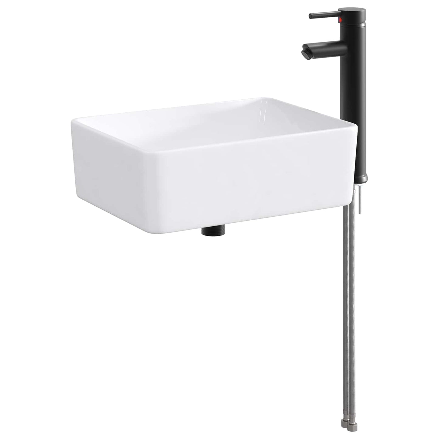 Bathroom Wash Basin Matte Black 40.5 x 30.5 x 13 cm Metal