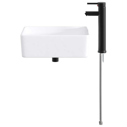 Bathroom Wash Basin Matte Black 40.5 x 30.5 x 13 cm Metal