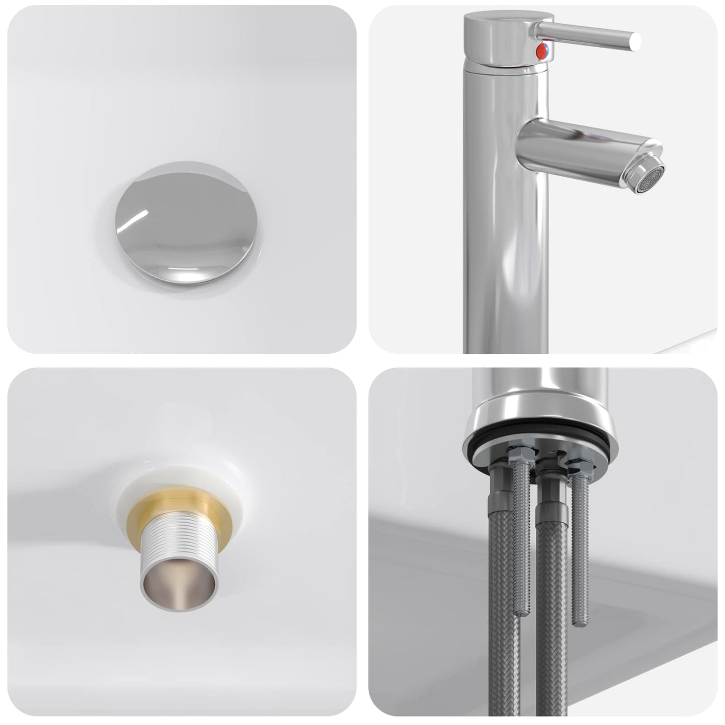 Bathroom Wash Basin Chrome 36.5 x 36.5 x 13 cm Metal