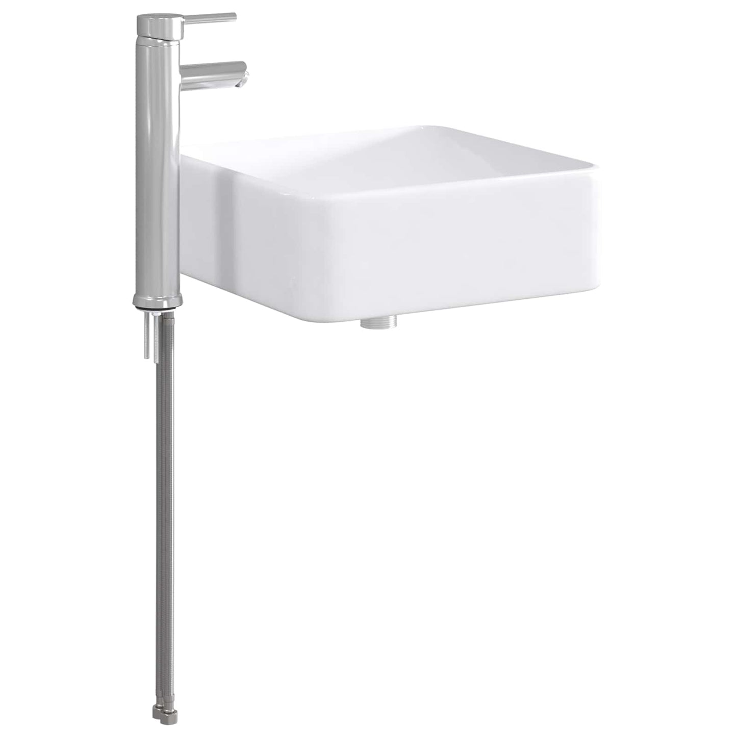 Bathroom Wash Basin Chrome 36.5 x 36.5 x 13 cm Metal