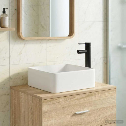 Bathroom Wash Basin Matte Black 36.5 x 36.5 x 13 cm Metal