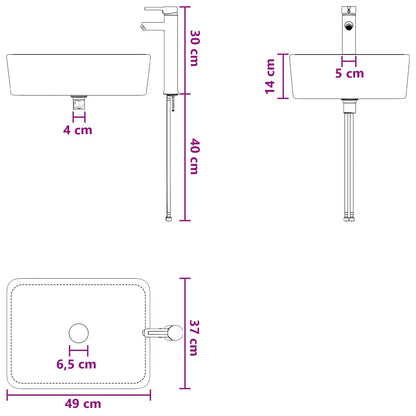 Bathroom Wash Basin Chrome 49 x 37 x 14 cm Metal