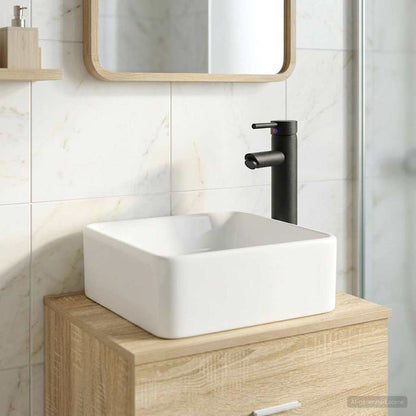 Bathroom Wash Basin Matte Black 49 x 37 x 14 cm Metal