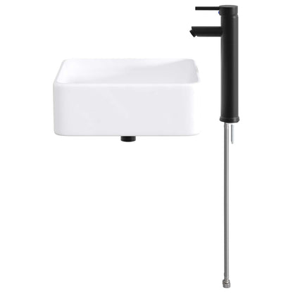 Bathroom Wash Basin Matte Black 49 x 37 x 14 cm Metal