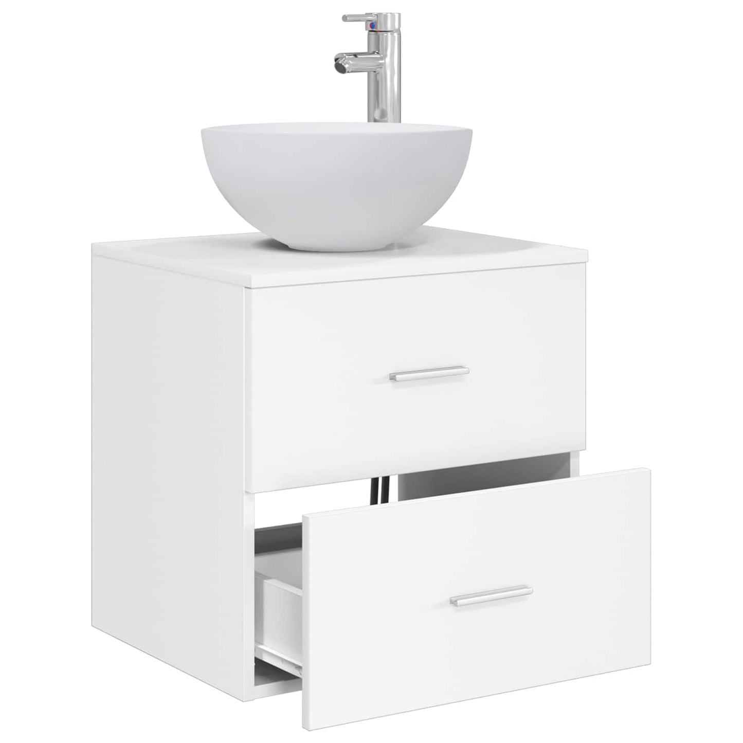 Wall-Mounted Sink Vanity White 49.5 x 35 x 63 cm