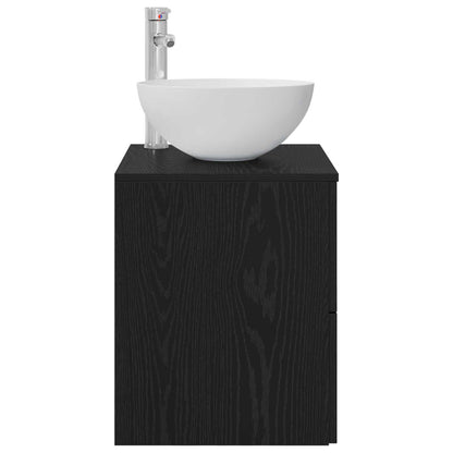 Wall-Mounted Sink Vanity Black Oak 49.5 x 35 x 63 cm