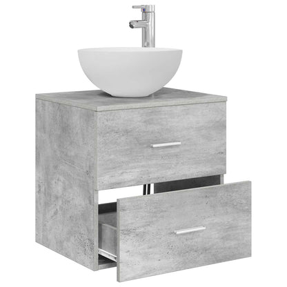 Wall-Mounted Sink Vanity Concrete Grey 49.5 x 35 x 63 cm