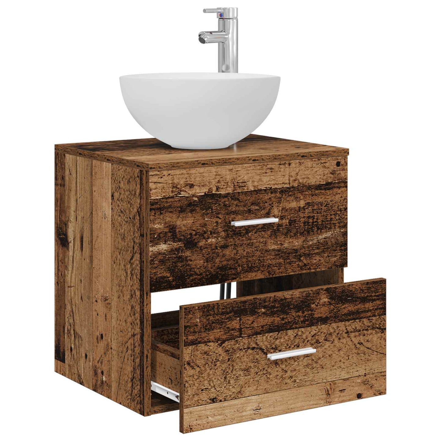 Wall-Mounted Sink Vanity Old Wood 49.5 x 35 x 63 cm