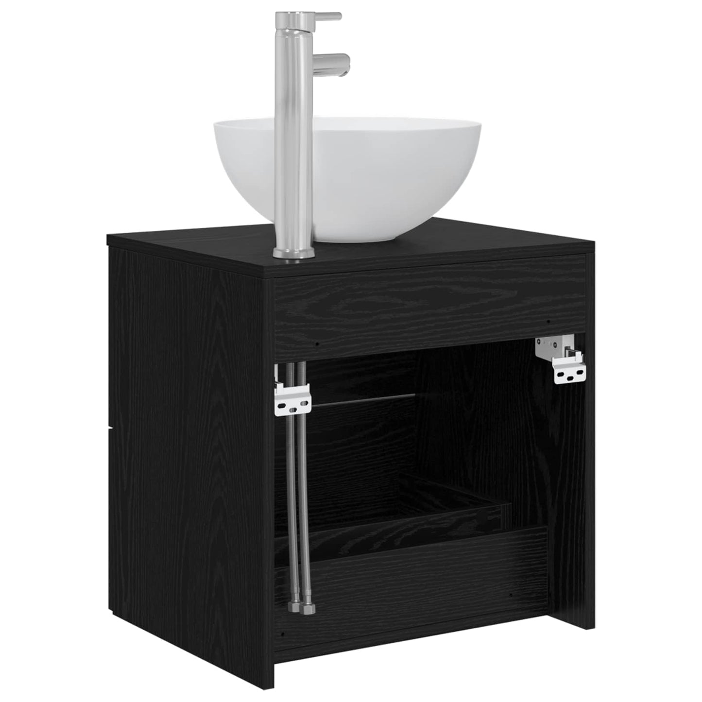 Wall-Mounted Sink Vanity Black Oak 49.5 x 41 x 64.5 cm