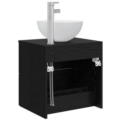 Wall-Mounted Sink Vanity Black Oak 49.5 x 41 x 64.5 cm