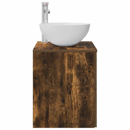 Wall-Mounted Sink Vanity Smoked Oak 49.5 x 41 x 64.5 cm