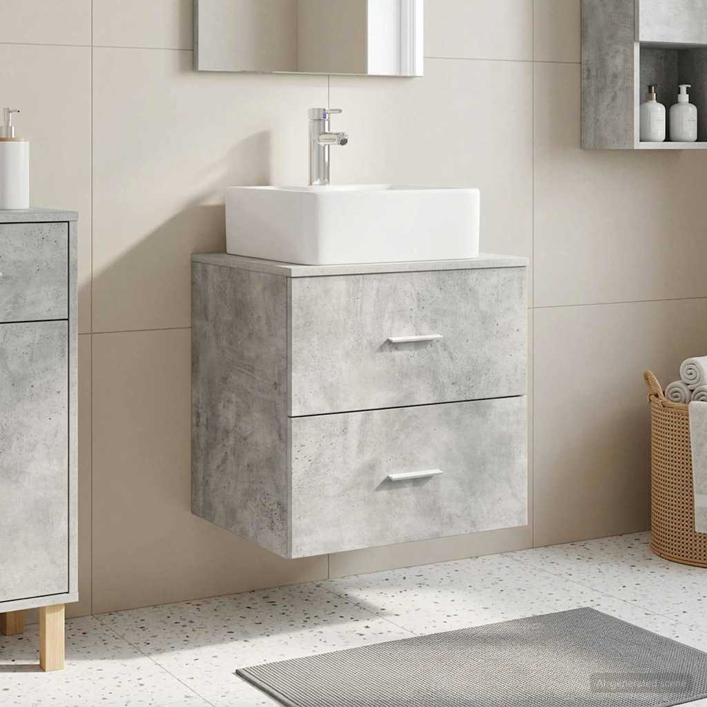 Wall-Mounted Sink Vanity Concrete Grey 49.5 x 41 x 63 cm