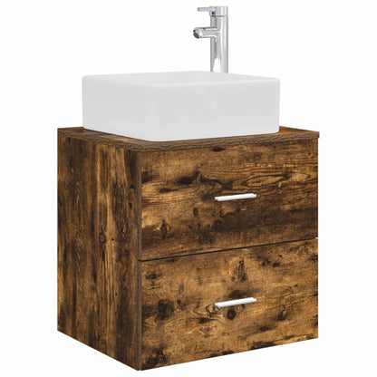 Wall-Mounted Sink Vanity Smoked Oak 49.5 x 41 x 63 cm