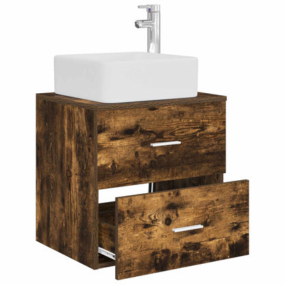 Wall-Mounted Sink Vanity Smoked Oak 49.5 x 41 x 63 cm