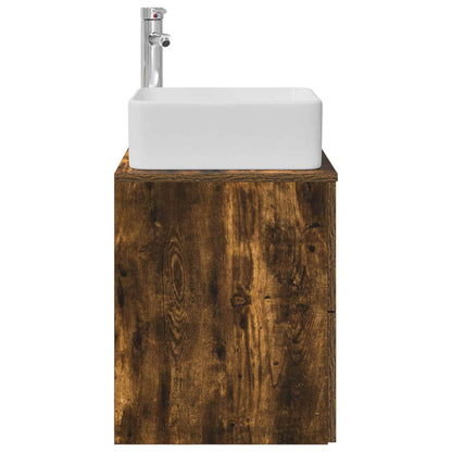 Wall-Mounted Sink Vanity Smoked Oak 49.5 x 41 x 63 cm